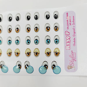 Adhesive Resin Eyes for Clays Multicolor STY R139 P (SM) 38Pairs