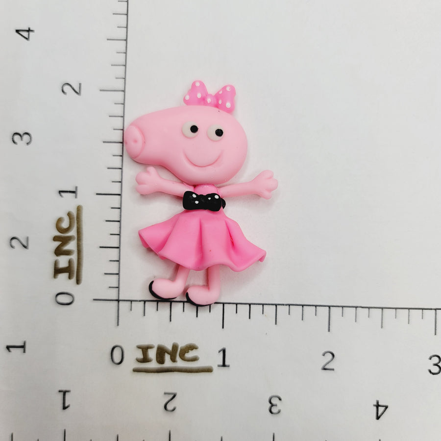 Pig 1 #708 Clay Doll for Bow-Center, Jewelry Charms, Accessories, and More