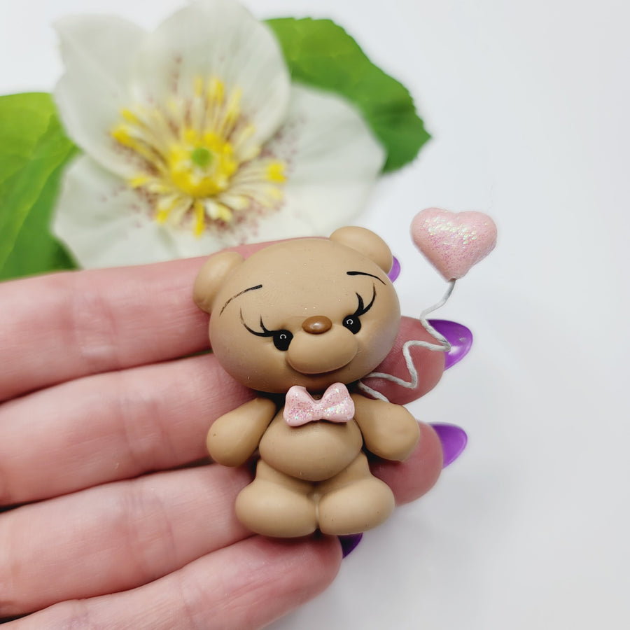 Love Bear #700 Clay Doll for Bow-Center, Jewelry Charms, Accessories, and More