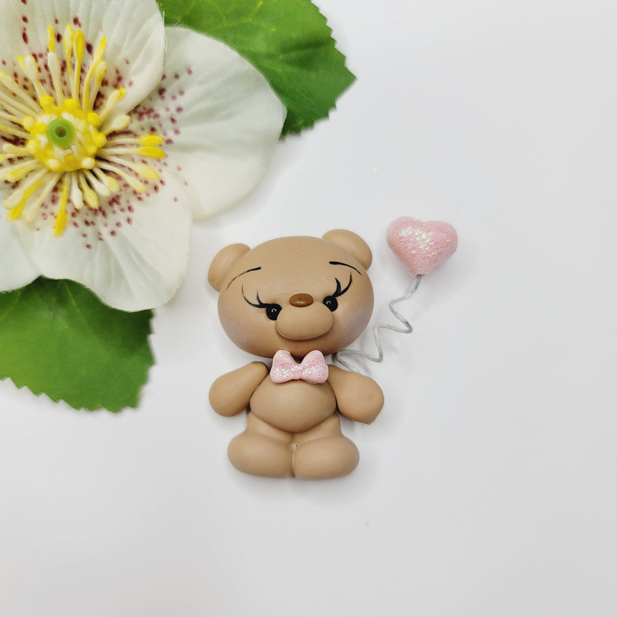 Love Bear #700 Clay Doll for Bow-Center, Jewelry Charms, Accessories, and More