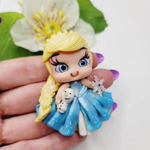 Elsa Frozen 8 #681 Clay Doll for Bow-Center, Jewelry Charms, Accessories, and More