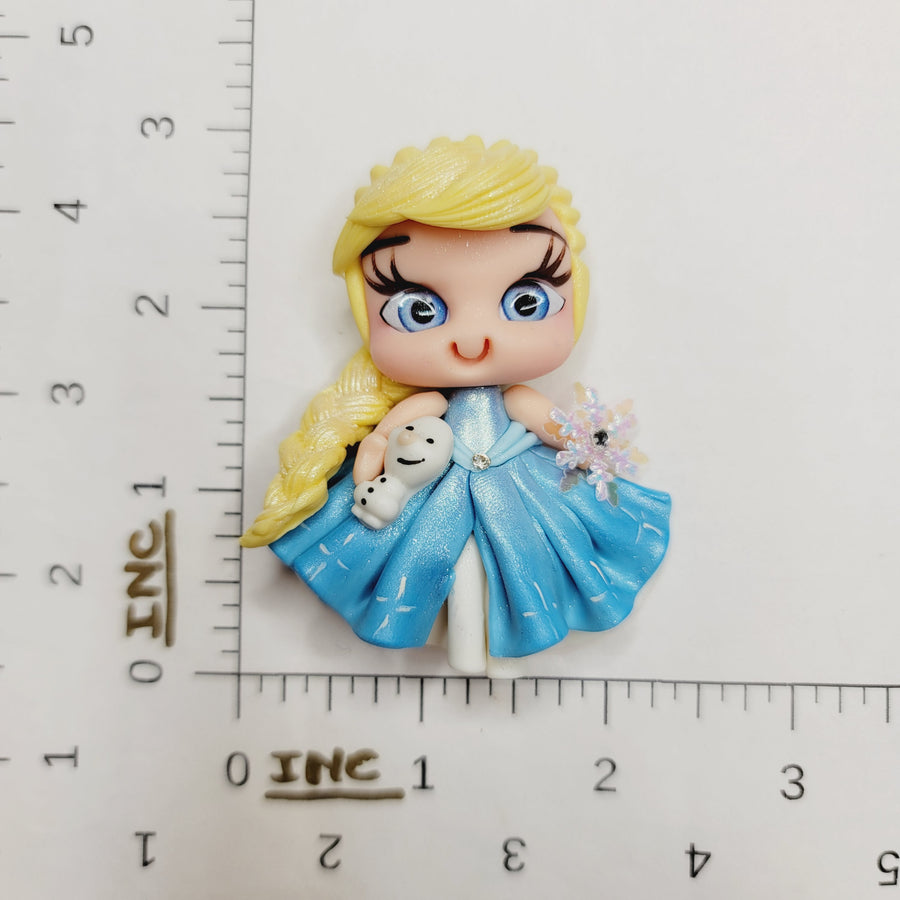 Elsa Frozen 8 #681 Clay Doll for Bow-Center, Jewelry Charms, Accessories, and More