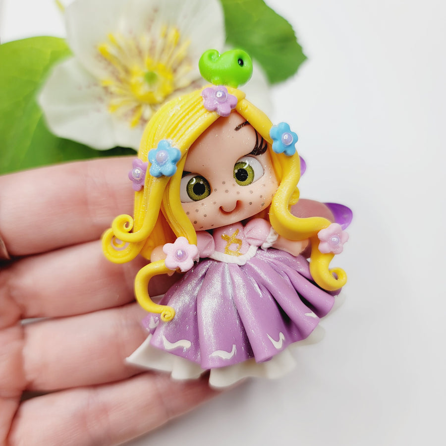 Rapunzel 8 #691 Clay Doll for Bow-Center, Jewelry Charms, Accessories, and More