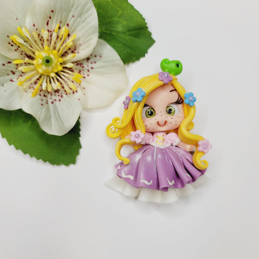 Rapunzel 8 #691 Clay Doll for Bow-Center, Jewelry Charms, Accessories, and More