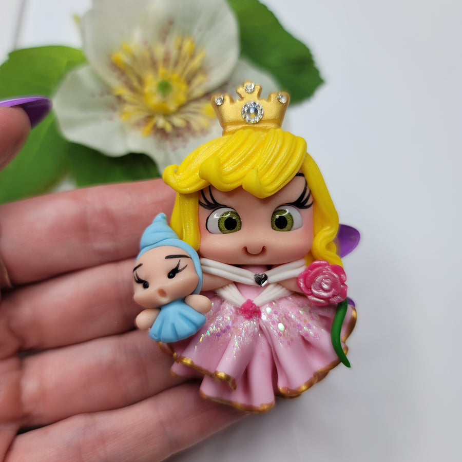 Princess Aurora #677 Clay Doll for Bow-Center, Jewelry Charms, Accessories, and More