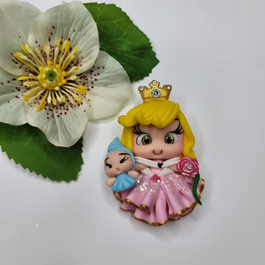 Princess Aurora #677 Clay Doll for Bow-Center, Jewelry Charms, Accessories, and More