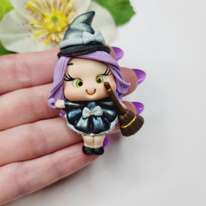 Witch Linna #692 Clay Doll for Bow-Center, Jewelry Charms, Accessories, and More