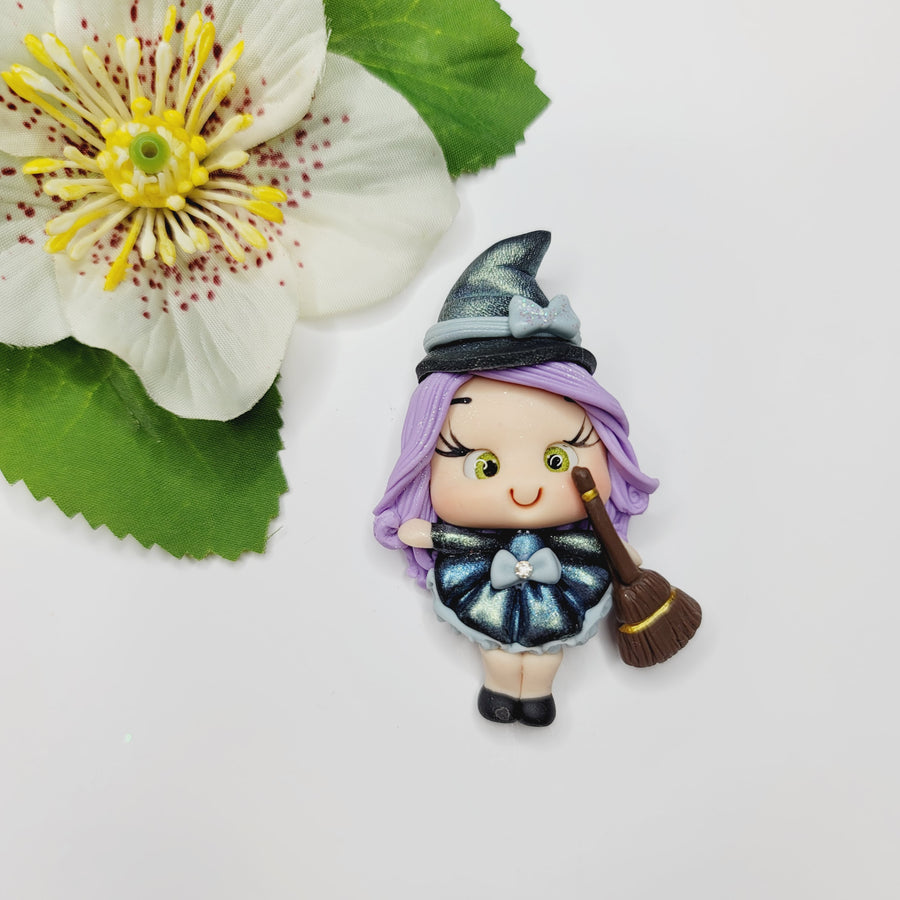 Witch Linna #692 Clay Doll for Bow-Center, Jewelry Charms, Accessories, and More