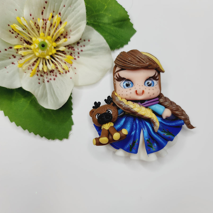 Anna #4 #689  Clay Doll for Bow-Center, Jewelry Charms, Accessories, and More