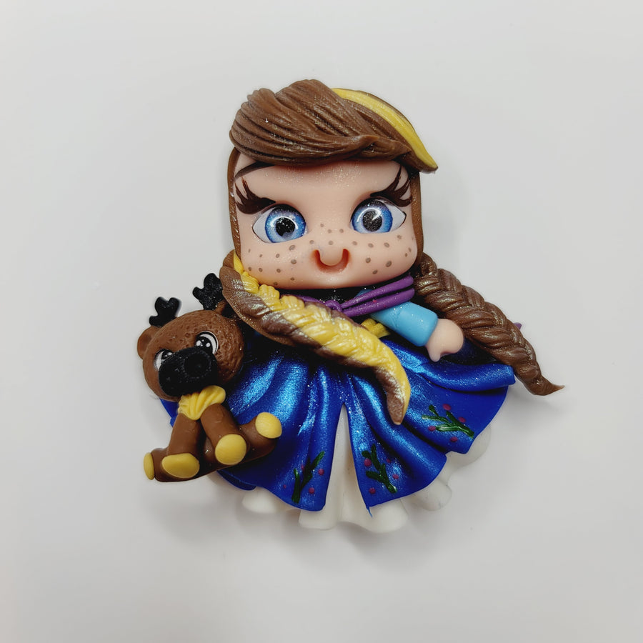 Anna #4 #689  Clay Doll for Bow-Center, Jewelry Charms, Accessories, and More