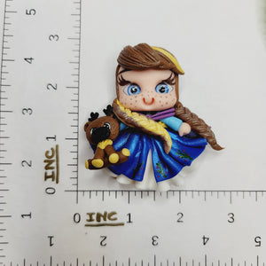 Anna #4 #689  Clay Doll for Bow-Center, Jewelry Charms, Accessories, and More