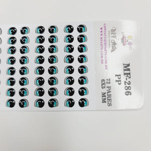 Adhesive Resin Eyes for Clays MF-286 PP (X-SM) 72 Pairs