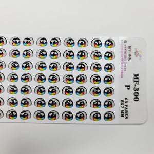 Adhesive Resin Eyes for Clays MF-300 P (SM) 63 Pairs