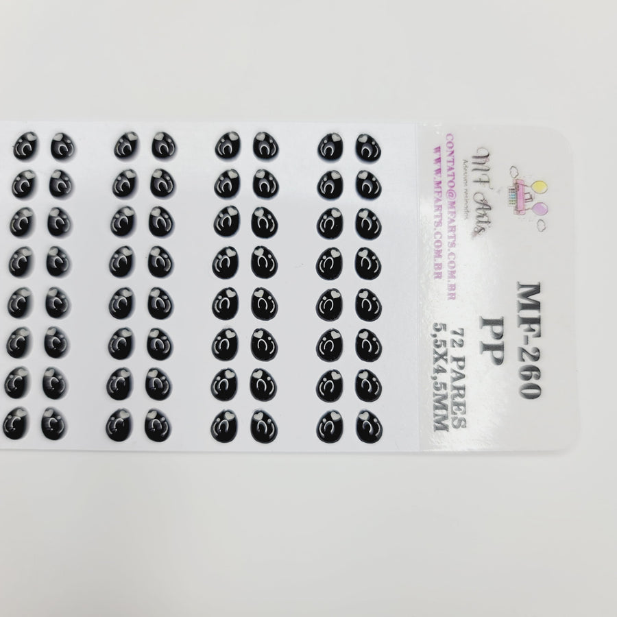 Adhesive Resin Eyes for Clays MF-260 PP (X-SM) 72 Pairs