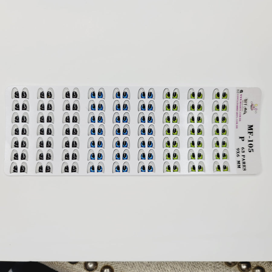 Adhesive Resin Eyes for Clays MF-105 P (SM) 63 Pairs