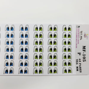 Adhesive Resin Eyes for Clays MF-105 P (SM) 63 Pairs