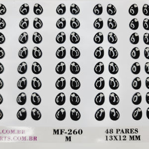 Adhesive Resin Eyes for Clays MF-260 M 48 Pairs