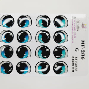 Adhesive Resin Eyes for Clays MF-286 M 48 Pairs