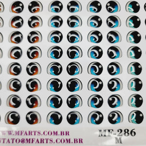 Adhesive Resin Eyes for Clays MF-286 G (LG) 12 Pairs