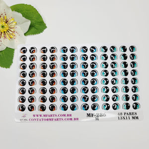 Adhesive Resin Eyes for Clays MF-286 G (LG) 12 Pairs