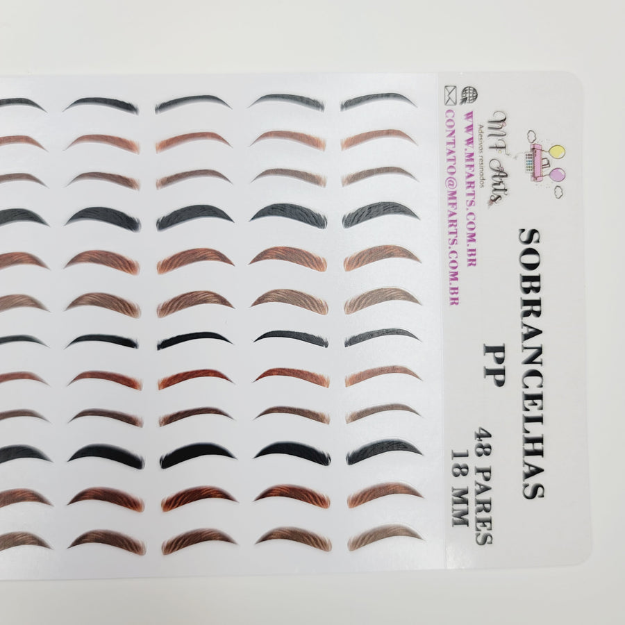 Adhesive Vinyl Eyebrows for FELT Multicolor MF PP (XSM) 48Pairs