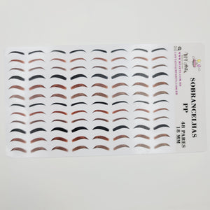 Adhesive Vinyl Eyebrows for FELT Multicolor MF PP (XSM) 48Pairs