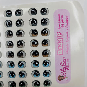 Adhesive Resin Eyes for Clays Multicolor STY R144 P (SM) 64 Pairs