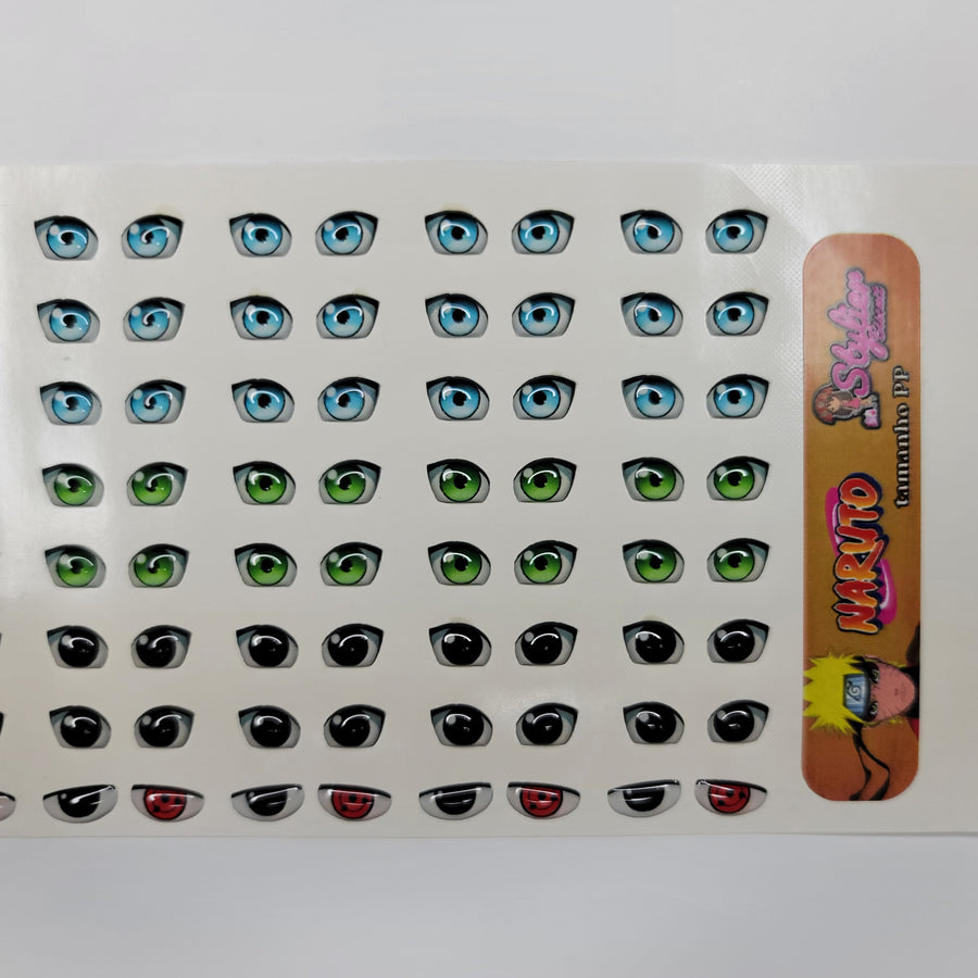 Adhesive Resin Eyes for Clays Multicolor STY Naruto PP (x-SM) 64 Pairs