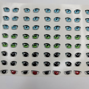 Adhesive Resin Eyes for Clays Multicolor STY Naruto PP (x-SM) 64 Pairs