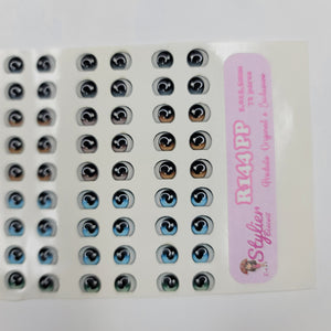 Adhesive Resin Eyes for Clays Multicolor STY R144 PP (X-SM) 72 Pairs