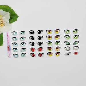 Adhesive Resin Eyes for Clays Multicolor STY Naruto G 20 Pairs