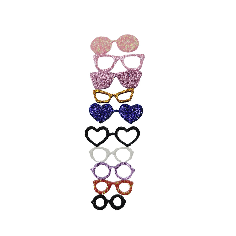 E.V.A. Various Glasses for Crafts (set of 10) - 0.75"-1.5" (in) - Mixed Colors
