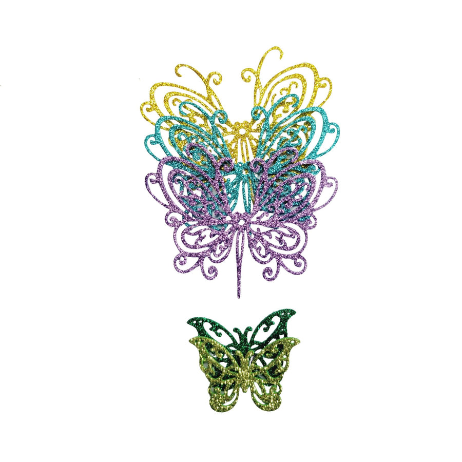 Glitter E.V.A. Foam Wings/Butterflies for Crafts #9 – Set of 5 (3" and 1.5") – DIY Decorations