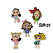 Load image into Gallery viewer, Set of 5 Clay Dolls for Bow-Center, Jewelry Charms, Accessories, and More
