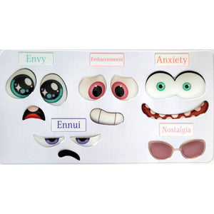 Adhesive Resin Eyes FNY 1011 - Emotions #2 - 5 pairs - Large/L Around 40mm/1.57" each pair - for use with Clay, EVA, Felt, Fabric and more