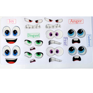 Adhesive Resin Eyes FNY 1010 - Emotions #1 - 10 pairs - Medium/M - around 30mm/1.18" each pair - for use with Clay, EVA, Felt, Fabric and more