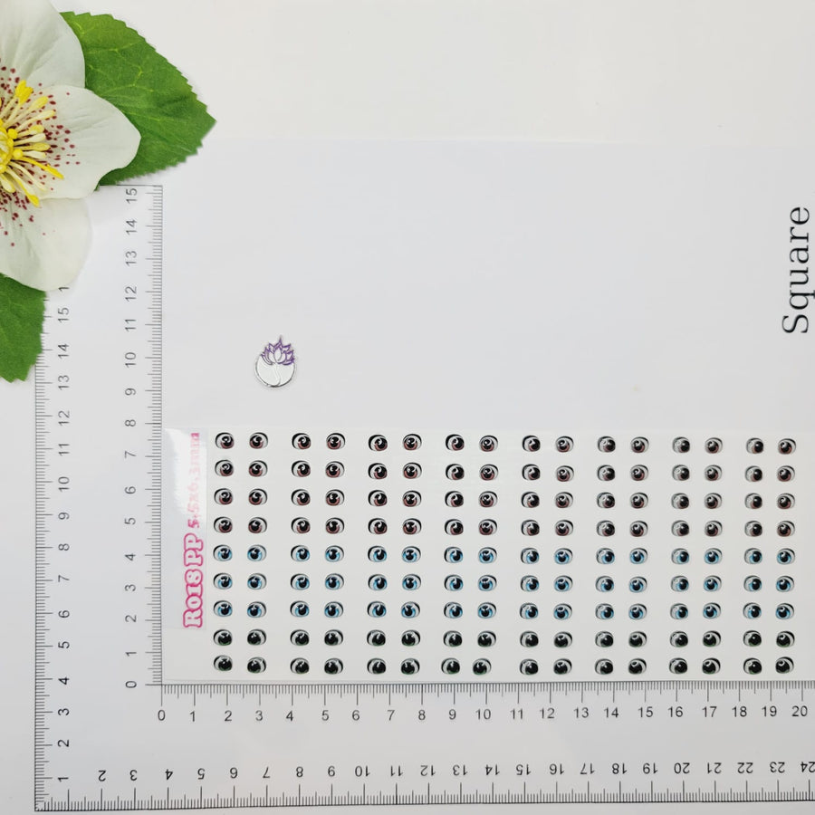 Adhesive Resin Eyes for Clays Multicolor STY R018 (X-SM / PP) 72 Pairs