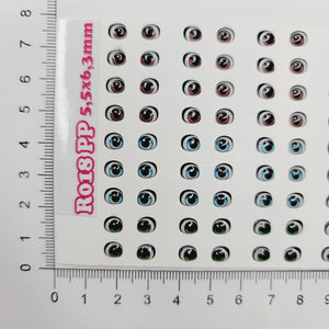 Adhesive Resin Eyes for Clays Multicolor STY R018 (X-SM / PP) 72 Pairs