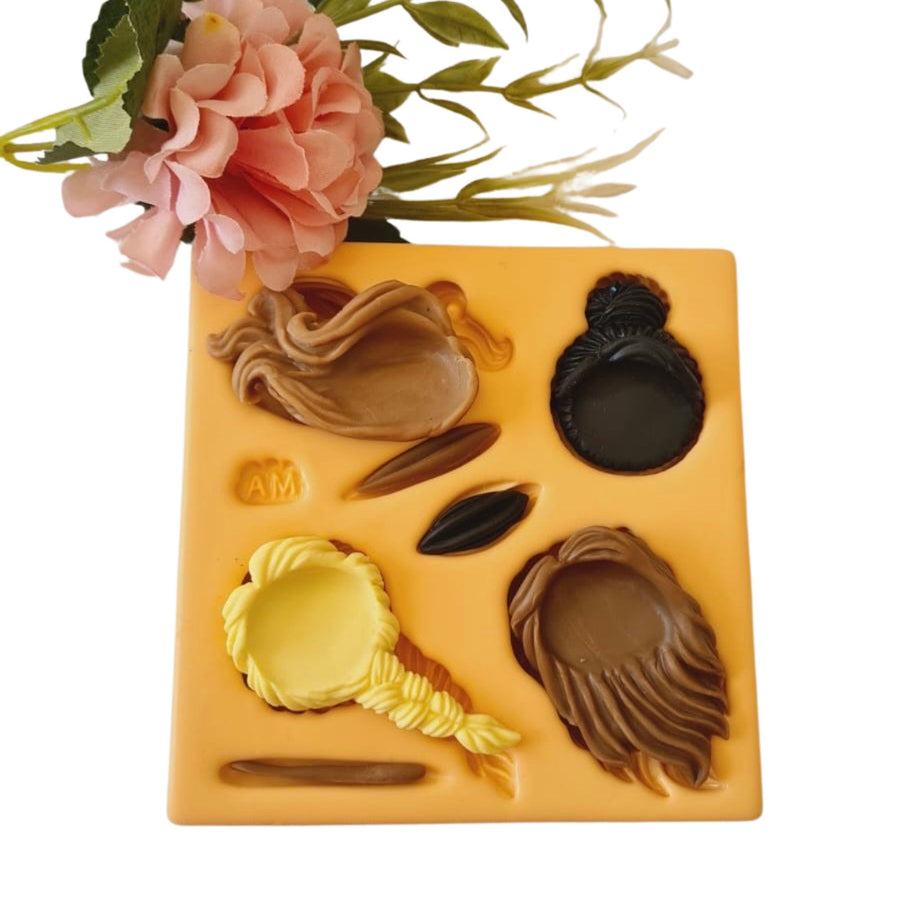 MD #77 Hair Styles 5  Silicone Mold