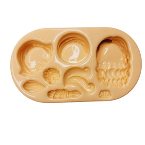 MD #76 Hair Styles 6  Silicone Mold
