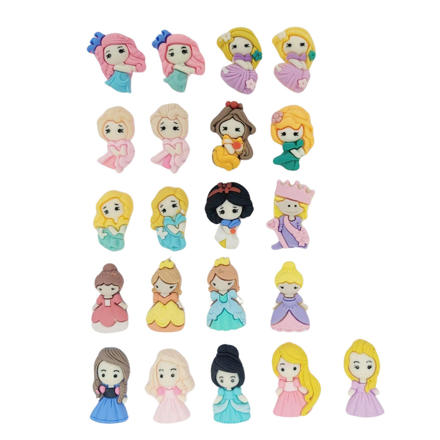 Lovely Little Princess Girl Flatback Cabochon - P1-P12/PP1-PP10 -  Set of 5