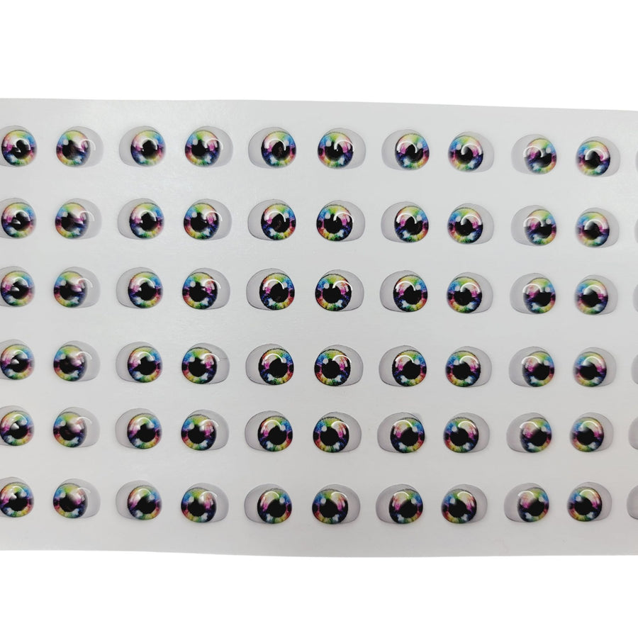 Adhesive Resin Eyes for Clays V.A. 013 (X-SM) 48 Pairs(PP) 5.7MM - Rainbow