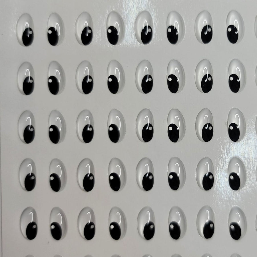Adhesive Resin Eyes for Clays Black KKA 060NA - 35 Pairs(G) (Large)