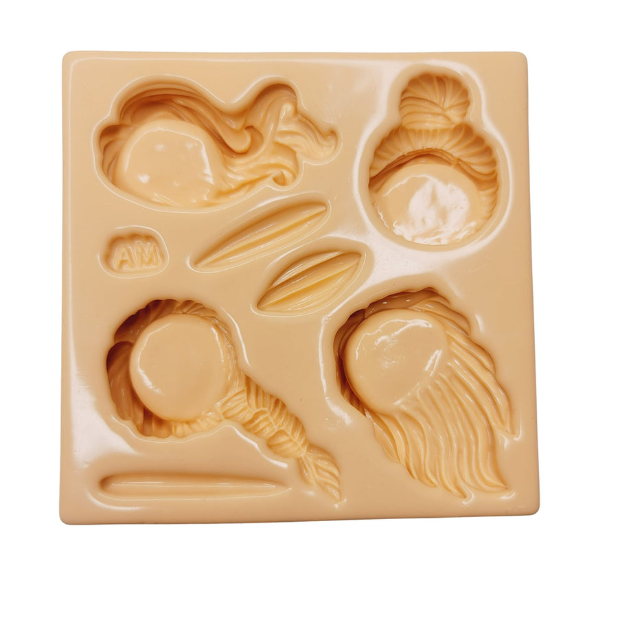 MD #77 Hair Styles 5  Silicone Mold