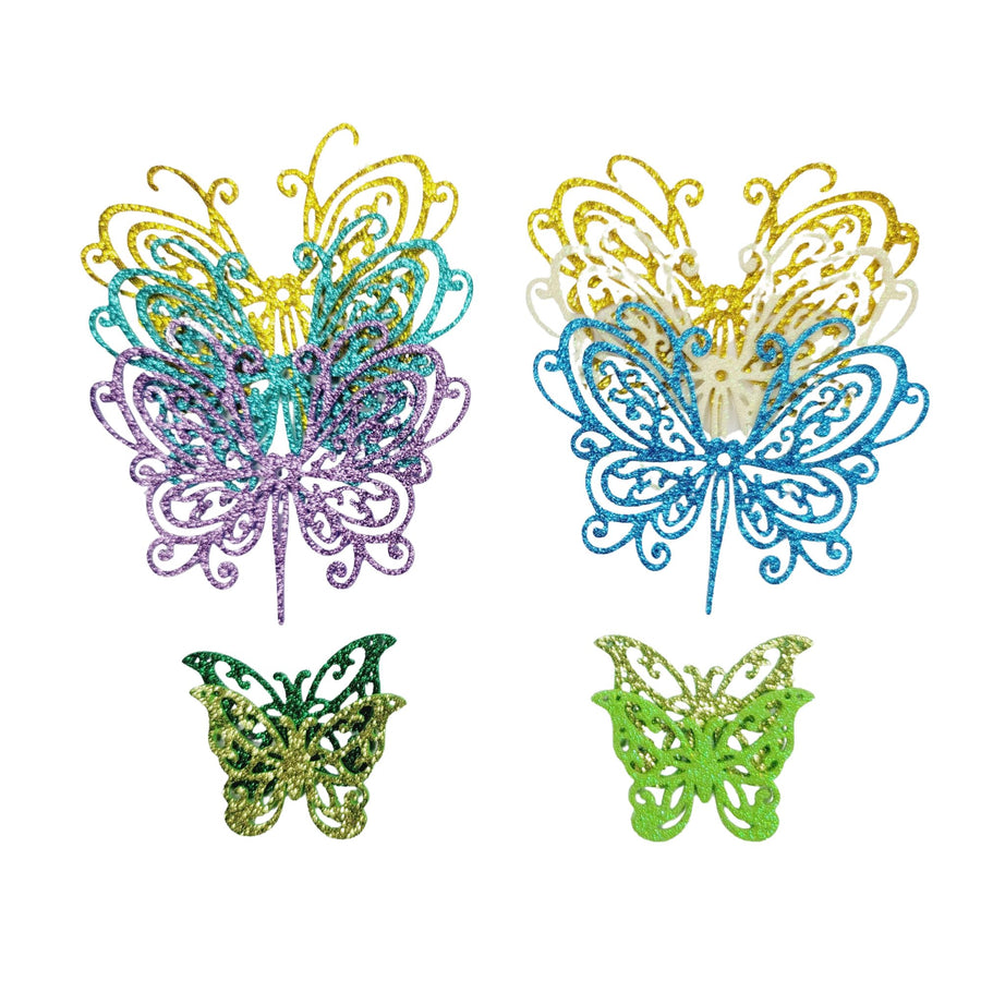 Glitter E.V.A. Foam Wings/Butterflies for Crafts #9 – Set of 5 (3" and 1.5") – DIY Decorations