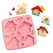 Load image into Gallery viewer, K#52 Gingerbread Houses Silicone Mold
