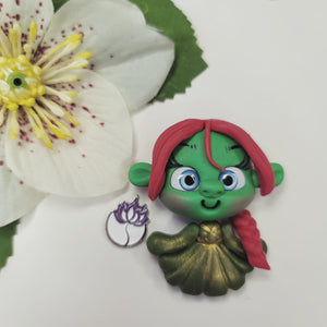 Green Princess 2 #235 Clay Doll for Bow-Center, Jewelry Charms, Accessories, and More