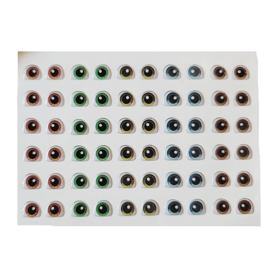 Adhesive Resin Eyes for Clays Multicolor MNC 511-M 30Pairs