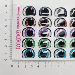 Adhesive Resin Eyes for Clays Multicolor STY R048 G 20Pairs