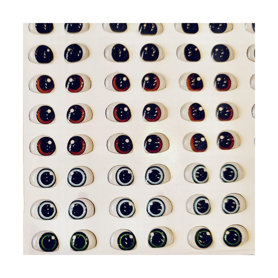 Adhesive Resin Eyes for Clays Multicolor STY R045 (X-SM - PP) 64Pairs